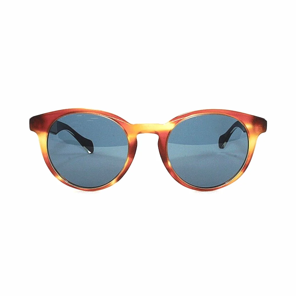 Boss Round Sunglasses Men's Horn Crystal Brown 50mm